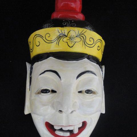 貴州漢民族 儺戯仮面 中国インテリア ウォール装飾 儀式ダンス 100%ウッド クラフト 民族アート#122