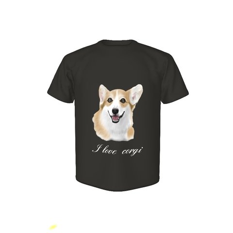 リアルコーギー・Tシャツ・黒