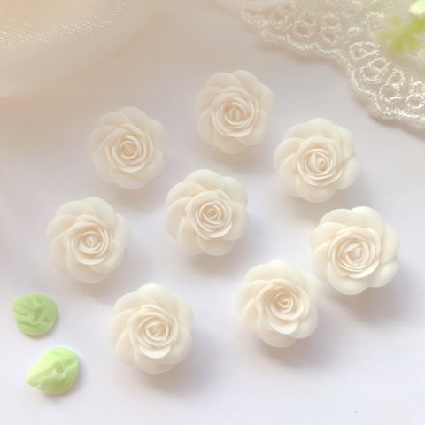 ホワイト　樹脂 粘土 薔薇 パーツ・大きめ   20