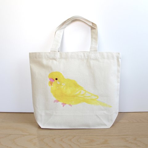 p-jet　セキセイインコ ルチノー の ミニバッグ /  エコバッグ　サブバッグ   帆布　キャンバス  /  鳥 インコ