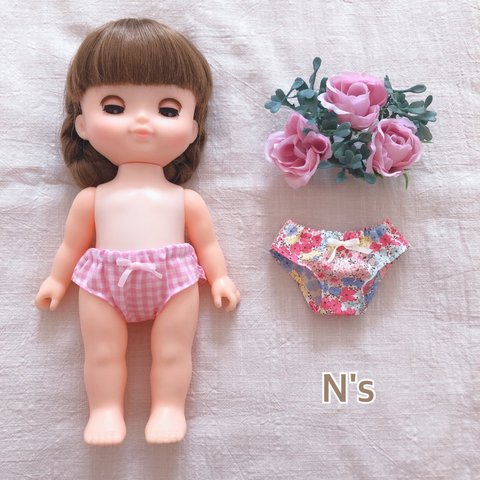 ソラン♡メルちゃん 下着2枚セット 花柄ピンク