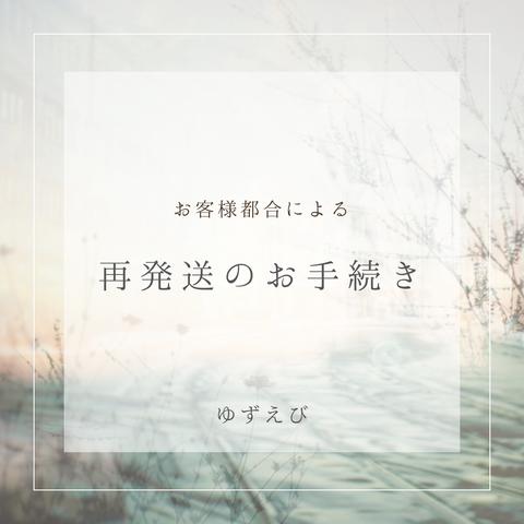 再発送のお手続き(お客様都合で返送された商品を再発送する場合)