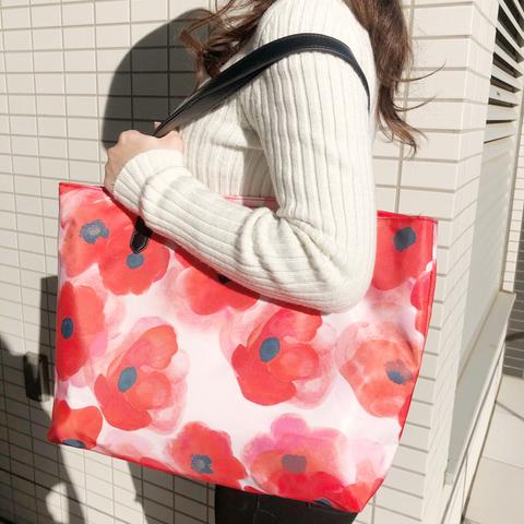 poppy tote bag