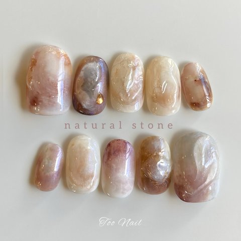 natural stone🫧✨️ インク奥行ニュアンスネイル