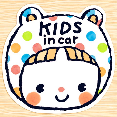 KIDS IN CAR マグネットステッカー(ガムボールパンダちゃん）