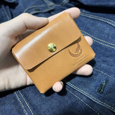 【一枚革のコンパクト財布】栃木レザー　ハンドメイド