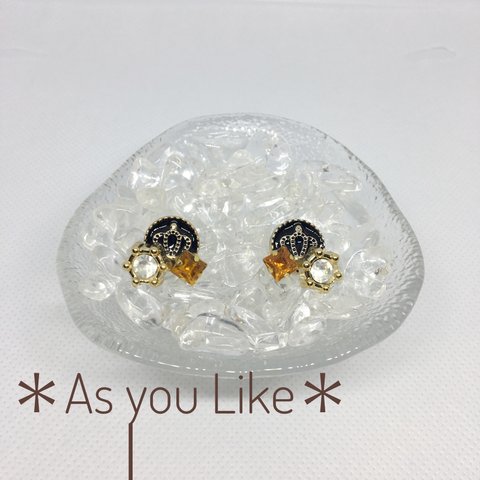 レトロボタンピアス/イヤリング