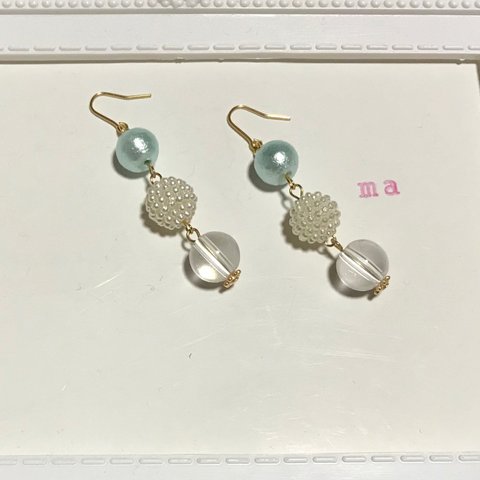 涼やか  3連ピアス