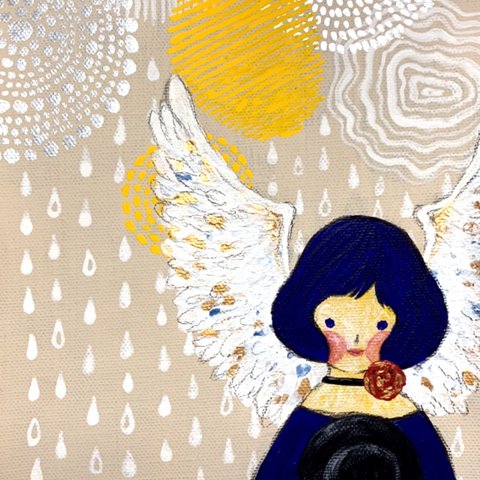 【SOLD】童話絵画「雨とショパン」（原画/ストーリー付き）