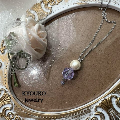 Swarovski アレキサンドライト　サージカルステンレス　ネックレス