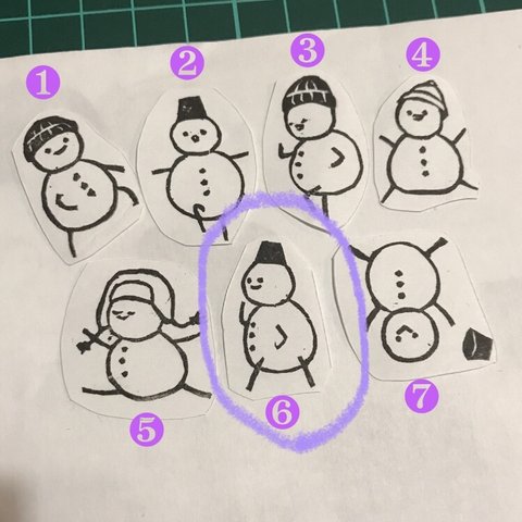 消しゴムはんこ【 雪だるまちゃん⑥ 】