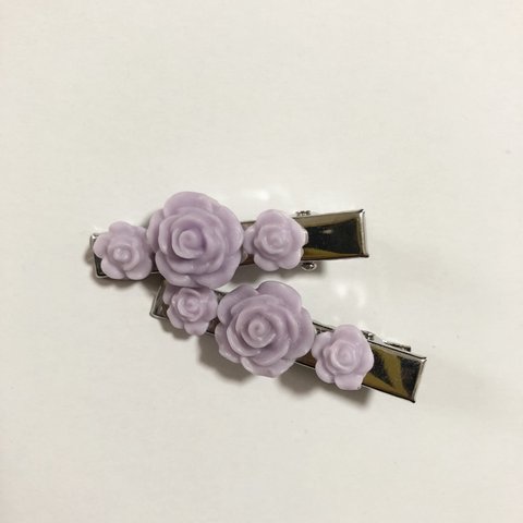 🥀薔薇のヘアクリップ(パープル)🥀