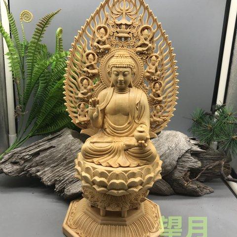 貴重古美術 薬師如来座像飾り置物  仏陀彫刻 仏教美術品  開運風水