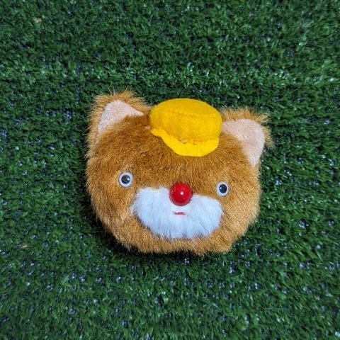 B-003 ねこの労働者 / いいたげちゃん ぬいぐるみ フェイス ブローチ 猫