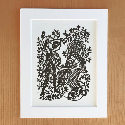 童話の切り絵「いばら姫」