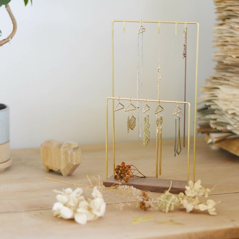 - hanger - brass 　ネックレス、ピアス、イヤリング掛け用タイプ