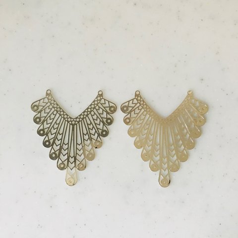 Silver Filigree Collar Shaped Parts