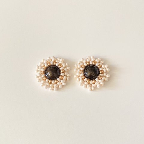 ♡ビーズ×レジンピアス♡　Gerbera pierce🌼④