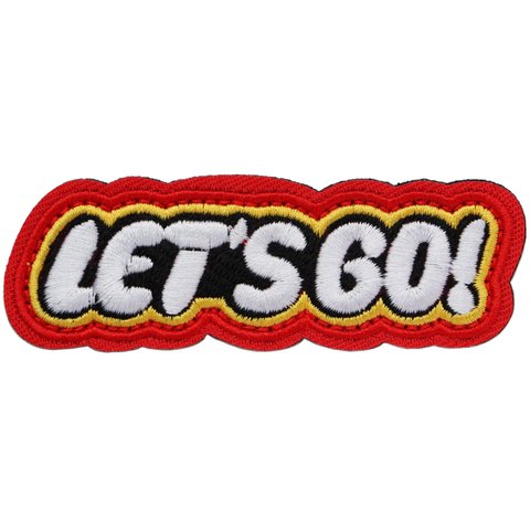 ワッペン LET'S GO（レッツゴー） マジックテープ（ベルクロ・面ファスナー）着脱式 ミリタリー サバゲー おもしろ刺繍パッチ