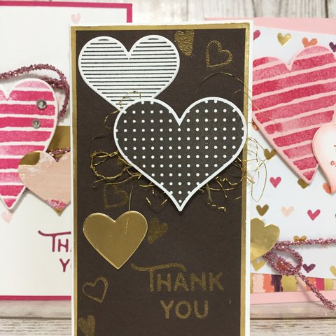 チョコレートカラーのバレンタイン〔ミニカード］送料無料♫
