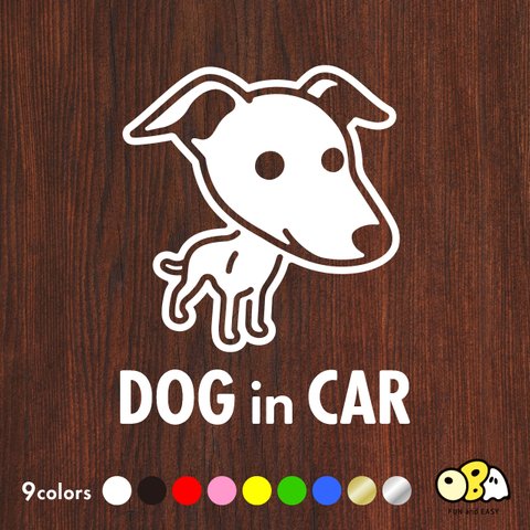 DOG IN CAR/イタリアン・グレーハウンドA カッティングステッカー KIDS IN CAR・BABY IN CAR・SAFETY DRIVE