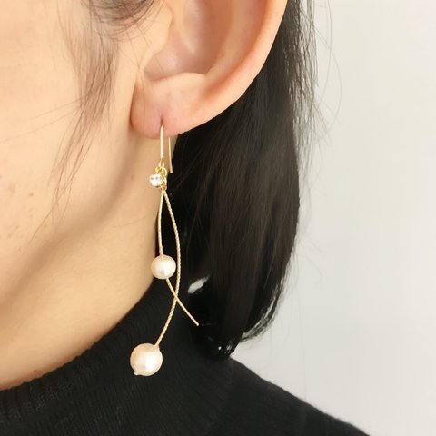 curve×pearl　ピアス／イヤリング