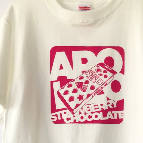 「チョコレート」 Tshirt　 APOLLO-type （M） バニラホワイト　チェリーピンク