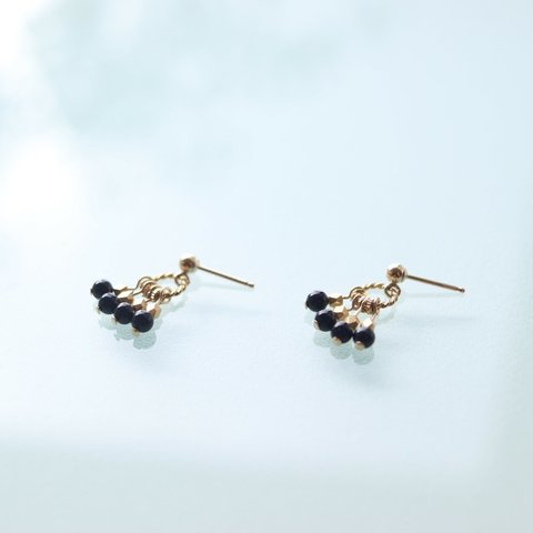 14kgf - Onyx × Gold metal beads