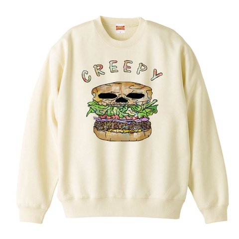 [カジュアルスウェット]  Creepy hamburger / Natural