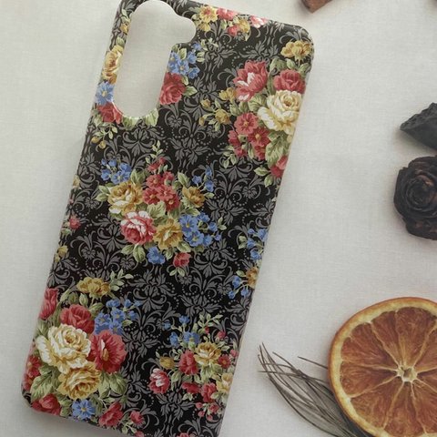 各社機種対応 Xperia AQUOS Galaxy iPhone 対応 / Elegant rose black m-558