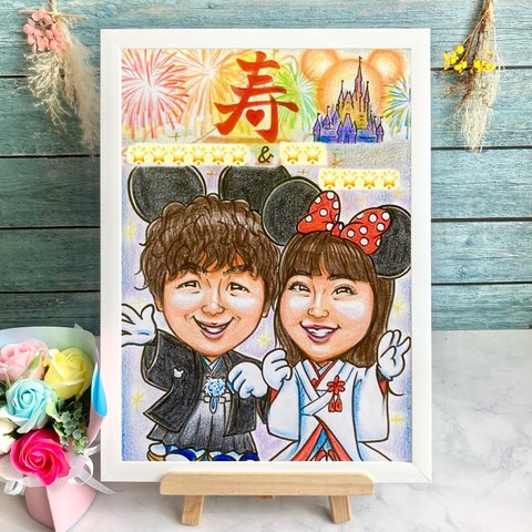 似顔絵　コスプレ　ウェルカムボード　ウェルカムスペース　結婚式　結婚祝い