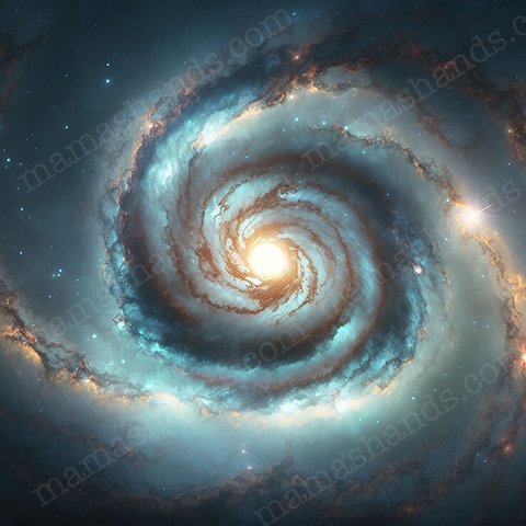 天の川 銀河 ターコイズブルー 宇宙 ブラックホール スピリチュアル イラスト アート（デジタルコンテンツ ダウンロード販売）