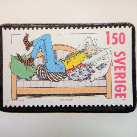 スウェーデン　漫画切手ブローチ　4719