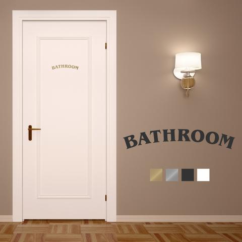 【賃貸OK】BATHROOM ドア サインステッカー アーチ型 │ 浴室用 選べる4色展開