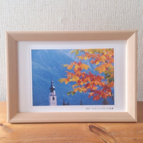 スイス、風景写真  「10月  シュクオールの紅葉」