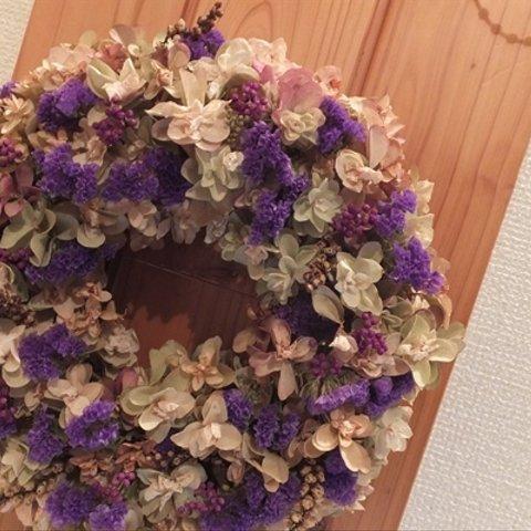 "柏葉紫陽花＋紫式部"のリース