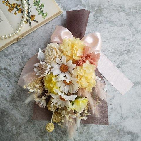 Swag bouquet ＜Crème＞＊春スワッグ＊スワッグブーケ＊母の日贈り物＊スプリングスワッグ＊フラワーギフト母の日＊母の日花＊結婚祝い＊母の日スワッグ＊玄関＊母の日祝い＊母の日ギフト