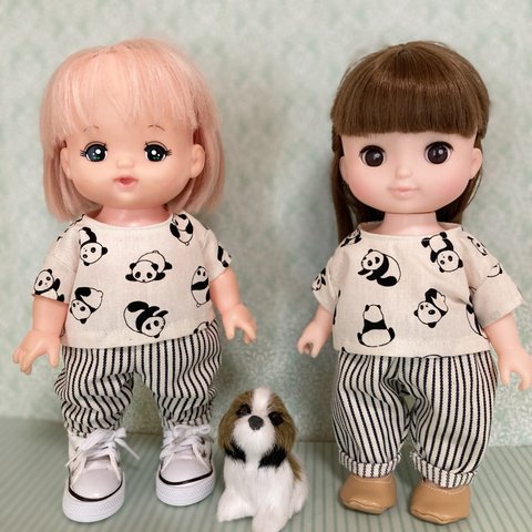 パンダシャツ&パンツ　メルちゃん　ソランちゃん