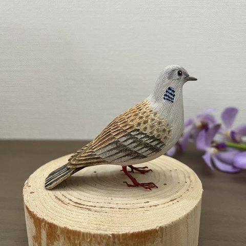 野鳥彫刻 キジバト