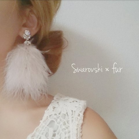 Swarovski × fur pierce