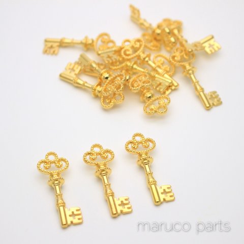  【鍵チャーム＊１０個】【1#ゴールド】◎charm-082-c1-m