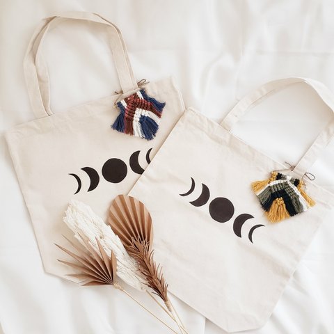 ＊ cotton tote bag ＊ ﾐﾆﾀﾍﾟﾁｬｰﾑ付き