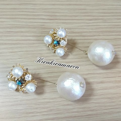 ♥コットンパールのピアス♥