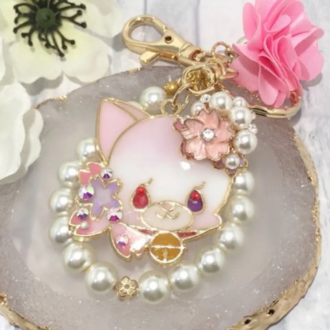 さくらねこレジンキーホルダー✩.*˚