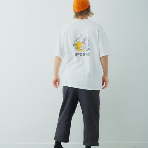 オドロオドロ【白兎】Tシャツ スウェット ロンT            パーカー  ビッグシルエット オーバーサイズ  ホワイト 白　　