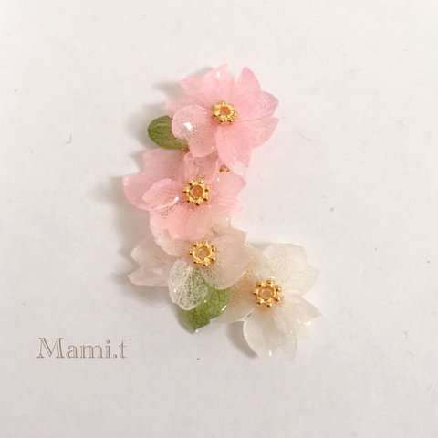 《Mami.t》2色の桜イヤーカフ（片耳）