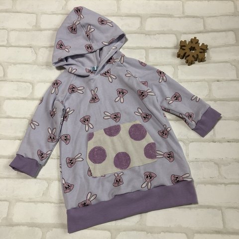 【sale】100*hoodieワンピ（bunny)