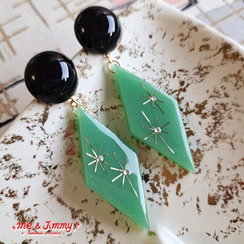 Atomic Starburst Diamond Earrings【Jade】ピアス・イヤリング