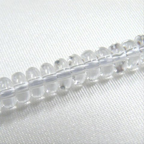水晶 クリスタル ボタン型 8mm 1連 約39cm 【 AFP 】天然石 cl-b8