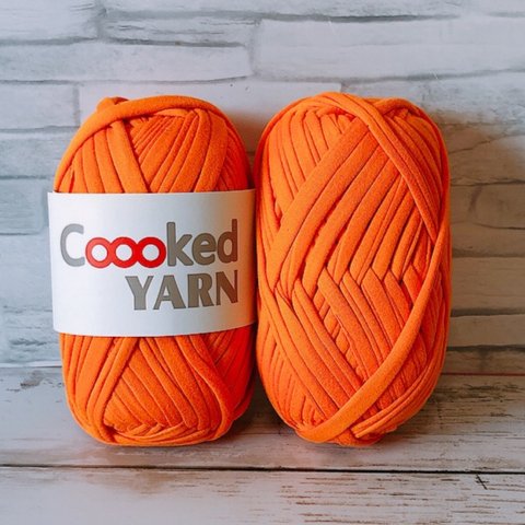 Tシャツヤーン【オレンジ】【橙色】【1玉30ｍ】Coooked YARN